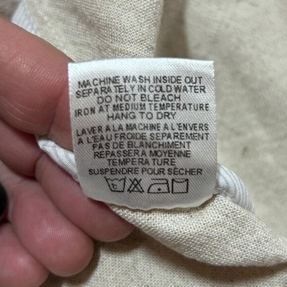 Greylin Anthropologie Blazer Jacket L Linen Cotton Tan Zippered Moto Modern Chic - Picture 7 of 8